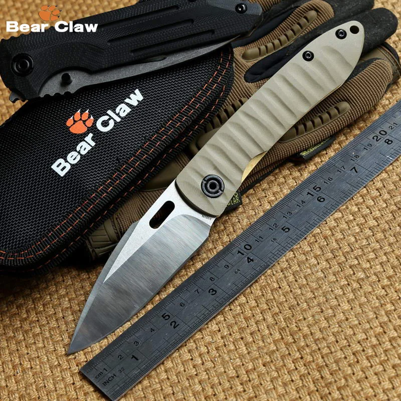 Дешевый Коготь медведя SMF 2 складной Ножи Медь прокладки S35VN лезвие G10 + Титан ручка Наружный Механизм Тактический лагерь Охота Ножи EDC инструменты