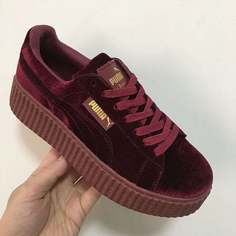 puma velvet platform shoes