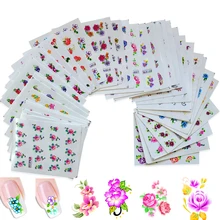 50 листов смешанных цветов переводные наклейки для ногтей Лето красивый салон слайдер DIY Декор Временные татуировки XF1001-1050