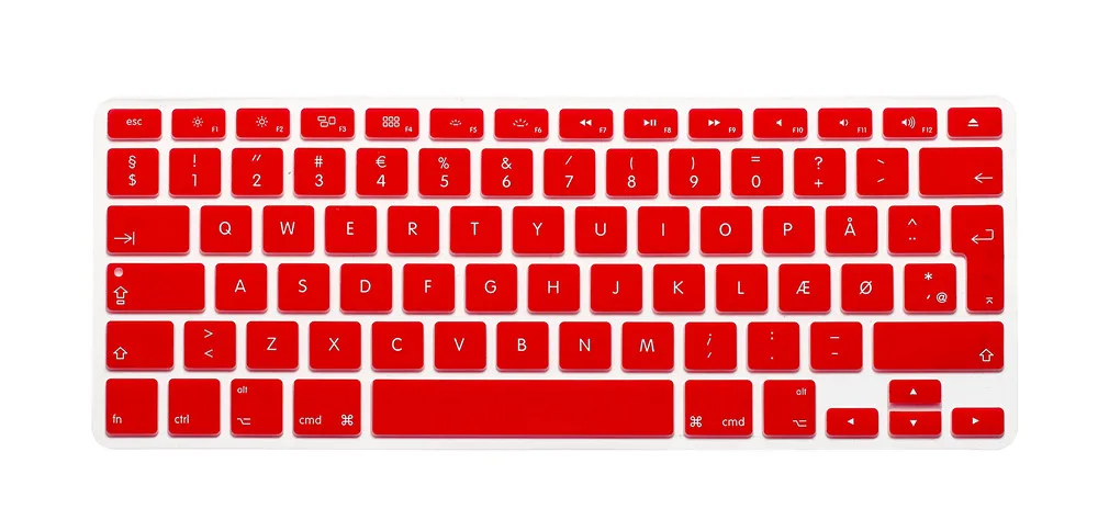 Силиконовый водонепроницаемый Великобритании/ЕС макет Дания клавиатура протектор чехол для Apple MacBook Air 13 Pro 13 15 retina IMac 21,5 27" - Цвет: red