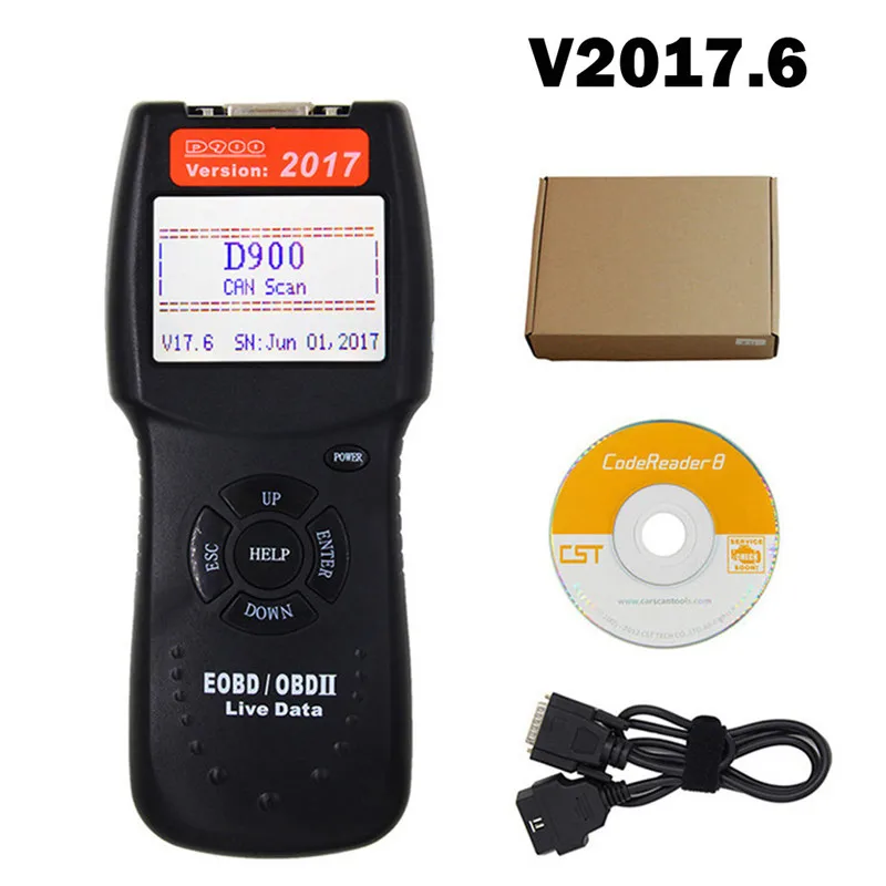 

kongyide Car Scanner Brake fluid tester 2017.6 D900 CANBUS OBD2 EOBD Live Data Fault Code Reader Scanner Diagnostic Tool je21