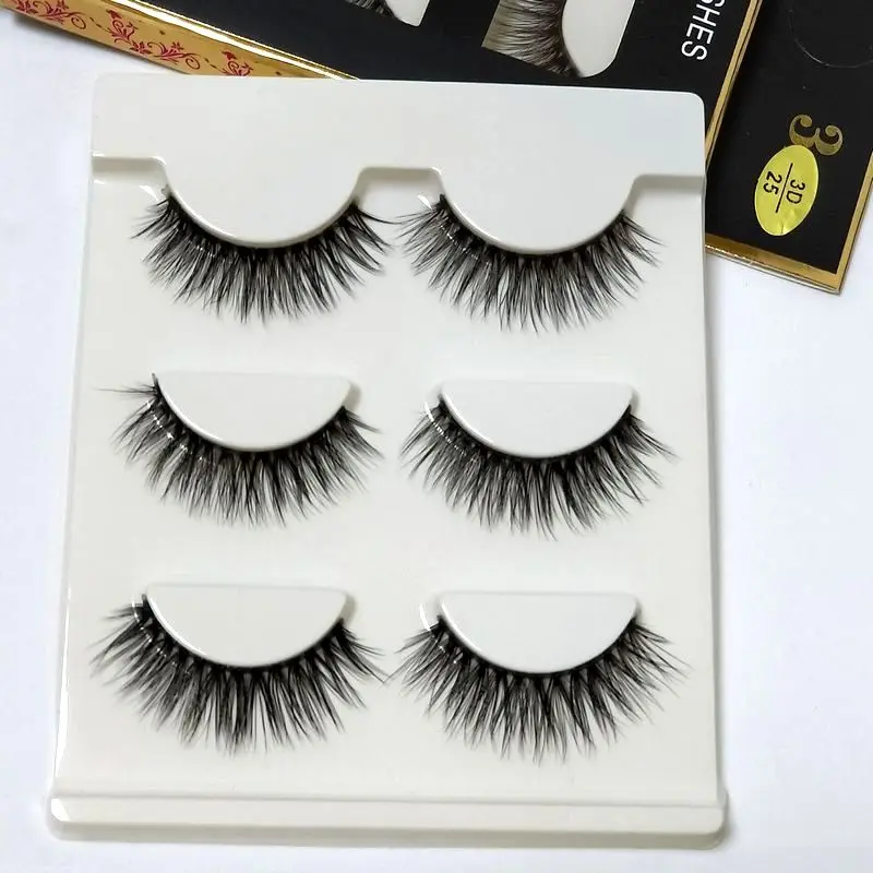 

3D Cross Thick False Eyelashes Extension Makeup Super Natural Long Fake Eyelashes New 3D-25