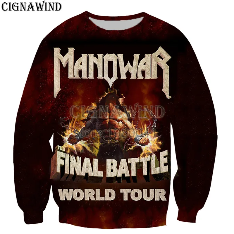 

New Harajuku Manowar final battle world tour 3D Printed funny Sweatshirts fashion Men/Women tracksuits Streetwear pullovers