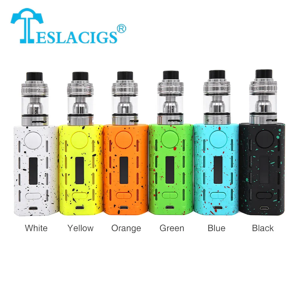 

200W Tesla WYE TC Kit with 5ml H8 Tank & Top Fill System Design No 18650 Battery Box Mod Electronic Cigarette Kit vs Drag 2