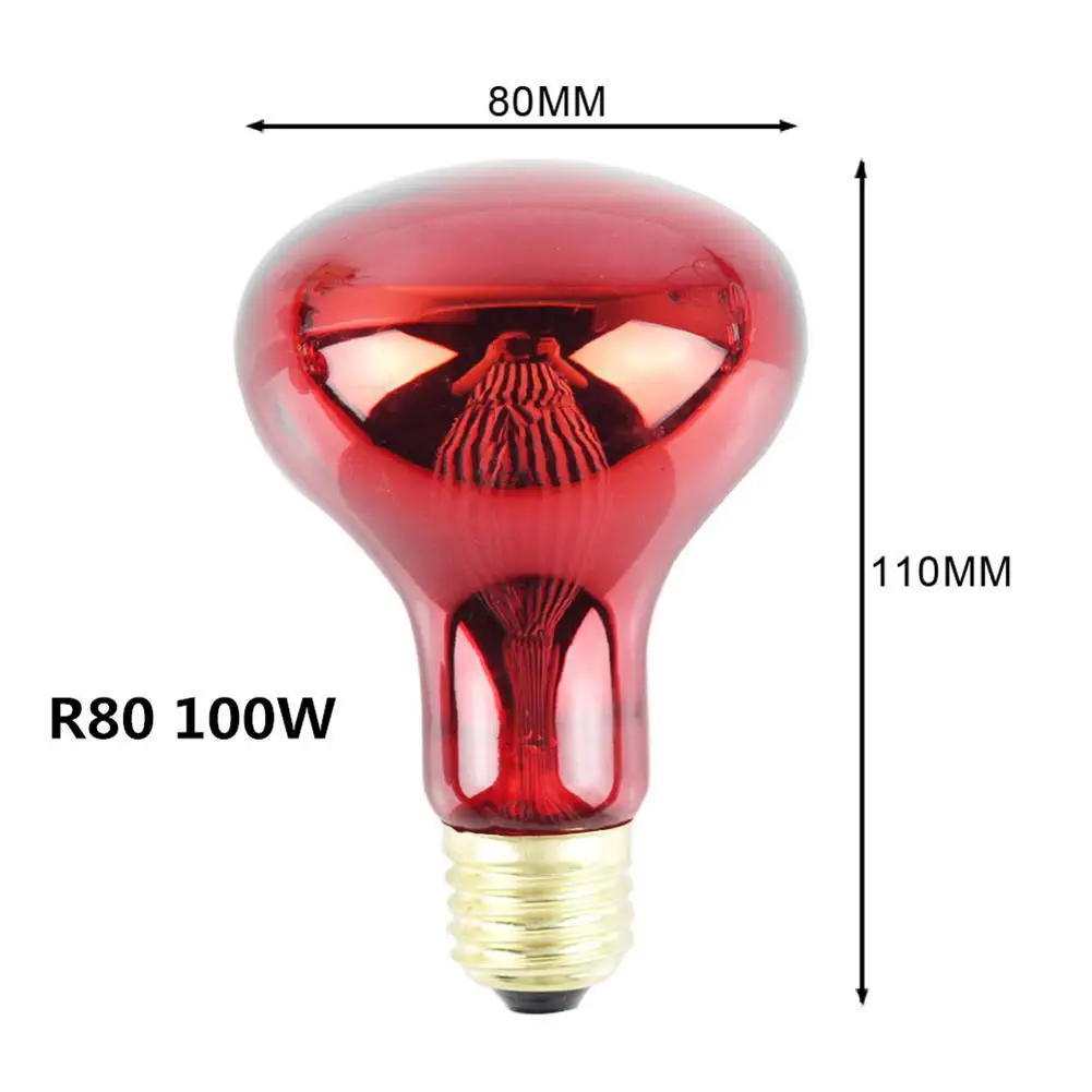 R80 100 W инфракрасная лампа накаливания 220-240 V E27 для ящерица для черепах, змей