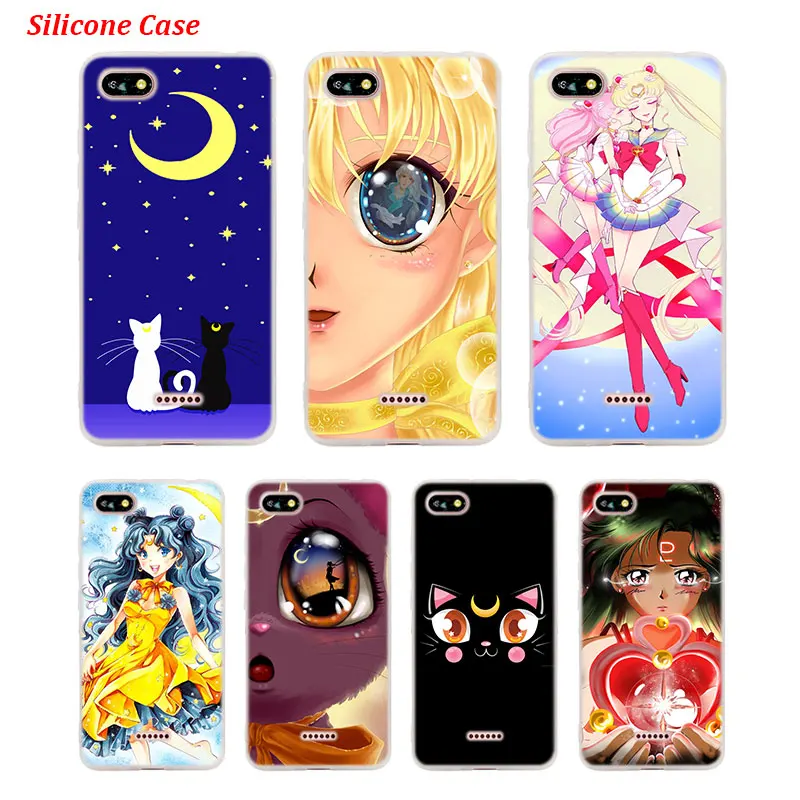 

Silicone Phone Case sailor moon and cat for Xiaomi Redmi S2 Note 4 4X 5 5Pro 5A Plus 6 6A 7 Pro Cover