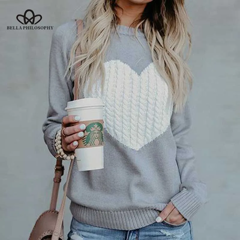 Wonder 2018 new autumn Winter Sweater Female Sweater Jumper Out Knitted Sweater Reversible Hollow  Heart Pullovers Pattern