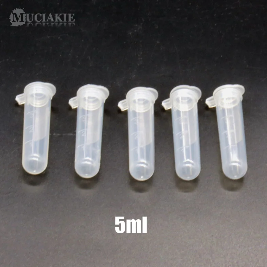 MUCIAKIE 0.2ml 0.5ml 1.5ml 2ml 5ml 10ml Nursery Trays PP Centrifuge Tube with Cover Bottle for Saving Goods 5