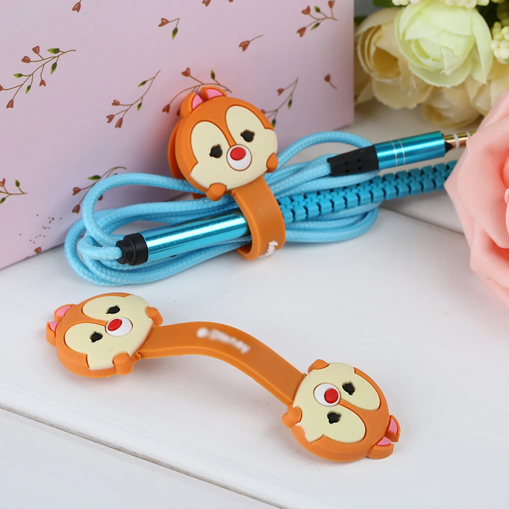 

2 Pieces Cute Cartoon Kawaii Mobile Phone USB Cable Fastener Button Organizer Wire headset Holder line Winder bag clip decro