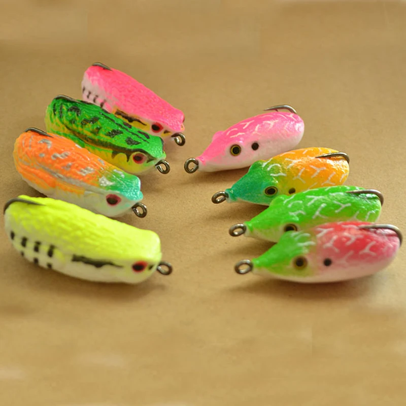 New Arrival Fishing Frogs Lure Single Barbed Hook Pollywog Frogs