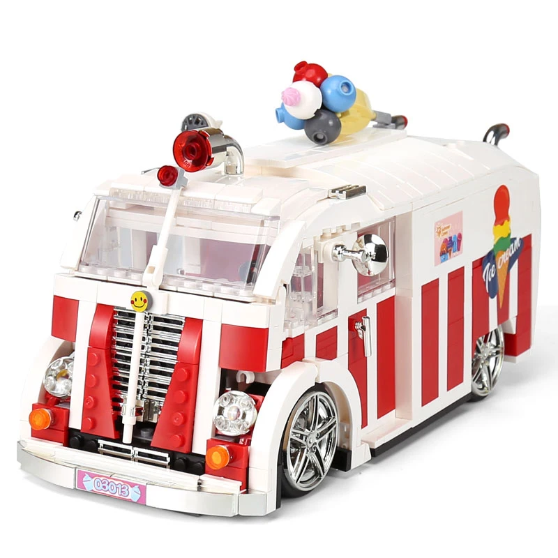 

Building Blocks Compatible Brand 1000Pcs Technic Series Creator Ice Cream Car With Figures MOC Bricks Toys For Kids Girls Gifts