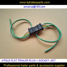 4-полюсный автоматический контактный розетка трейлера, плоский крепеж для прицепа комплект жгута проводов