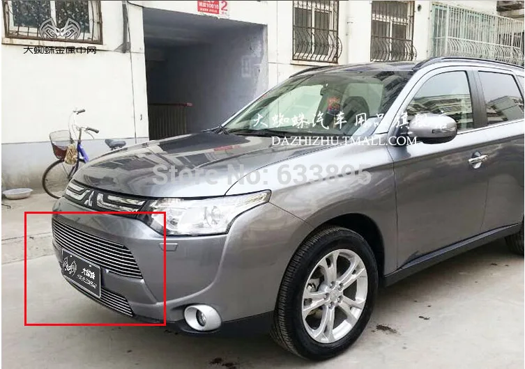 High quality stainless steel Front Grille Around Trim Racing Grills Trim For 2013 2015 Mitsubishi Outlander