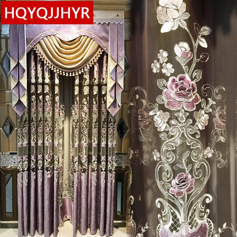 European royal top embroidered Blackout curtains for villa Living Room high-end custom cashmere chenille Bedroom | Дом и сад