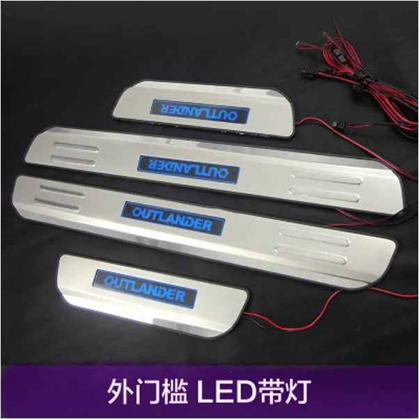 

Car styling High-quality stainless steel Built-in external LED Scuff Plate / Door Sill for 2013-2016 Mitsubishi Outlander