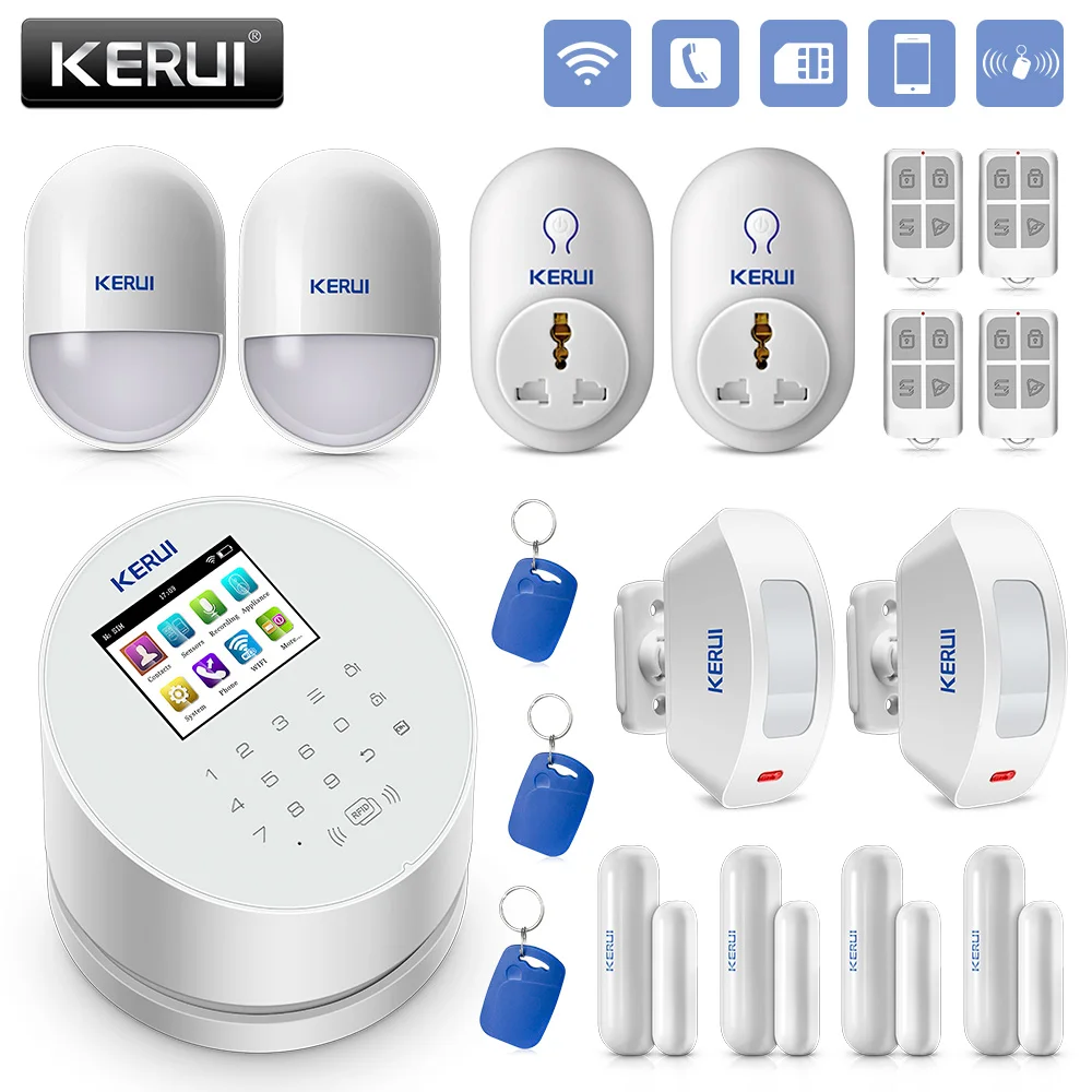 KERUI W2 2,4 дюймовый экран wifi GSM PSTN сигнализация Безопасность RFID карта детектор движения детектор Умный дом Охранная сигнализация - Цвет: Smart Home