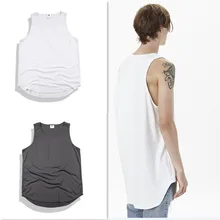 Kanye west стиль мужской жилет хлопок Свободная майка для мужчин сплошной цвет Мужские недорогие футболки модные новые мужские топы одежда