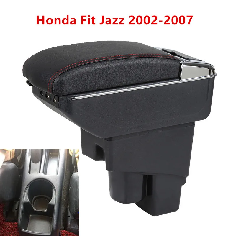 Baratos Reposabrazos giratorios para Honda ajuste Jazz 2002 2007 centro de la consola centro de almacenamiento reposabrazos 2003 2004 2005 2006 2007