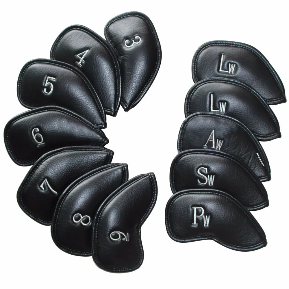 12pcs/Set Andux PU Leather Golf Club Iron Head Covers Golf Headcover