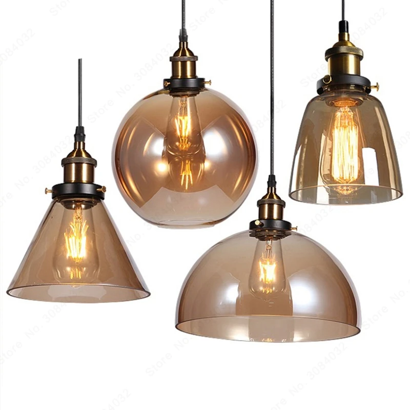 BDBQBL LED Loft Vintage Hang lamp Pendant Lights Hang lamp Glass Rope