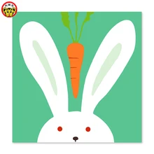 Маленькие глаза, кролики, морковь нарисованная на холсте Цифровая живопись известные картины Абстрактная живопись цветная гитара