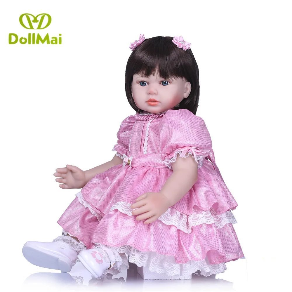 58 см силикона Reborn Baby Doll игрушки 24 дюймов винил принцесса для малышей куклы для девочек подарок на день рождения bebes reborn menina bonecas