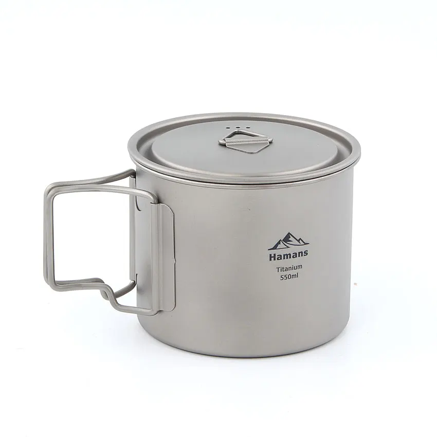 

HAMANS HMS-POT-550 550ml Ultralight Titanium Pot Outdoor Camping Bowl Cup