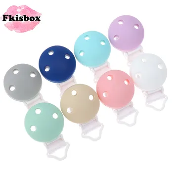 

Fkisbox 5PCS Silicone Pacifier Clip Round Plastic Baby Clips Snowman DIY Infant Chain Soother Holder Christmas Baby Gift