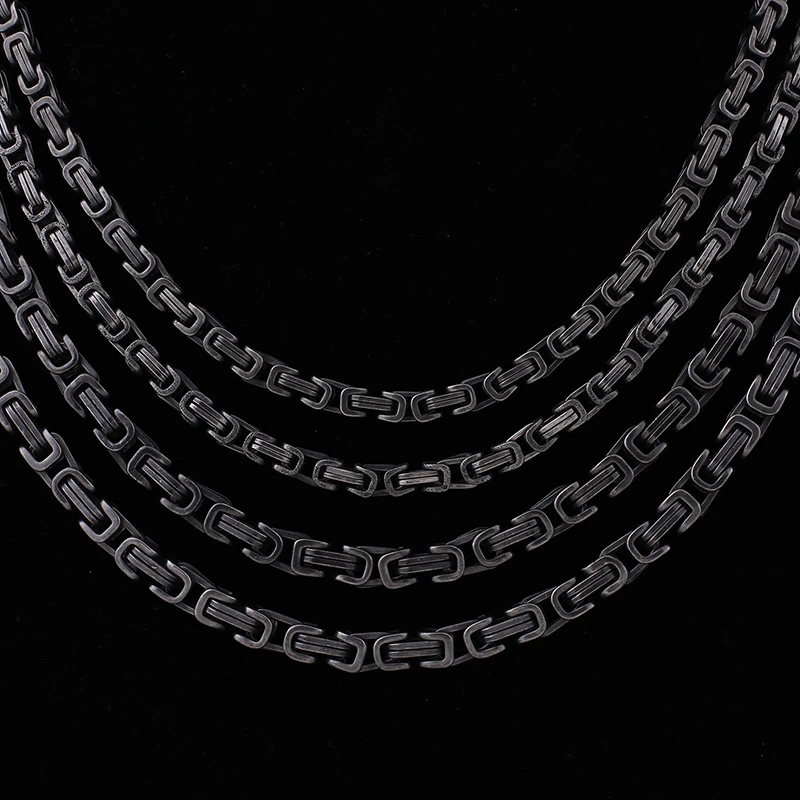 4/5 мм Титан Нержавеющая сталь Королевский Длинная цепочка на шею для мужчин в стиле панк с цепочками Водонепроницаемый челнока Цепочки и ожерелья
