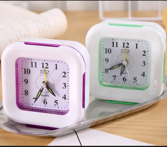 

alarm clock Pocket Plastic Alarm Clock Student Home Pure Silent Alloy Stainless Steel Alarm Clock Gift Desk Home Decor