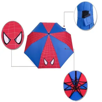 

Children Umbrella Creative Carton Superhero Spider-Man iron Man Altman Sunny And Rainny Umbrella Children's Day Gift