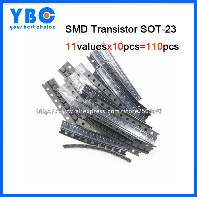 11valuesx10pcs=110pcs TL431A MMBT5551 MMBT5401 C1815 A1015 MMBT3904 MMBT3906 S9013 S9014 S9015 Triode Transistor Assorted Kit |