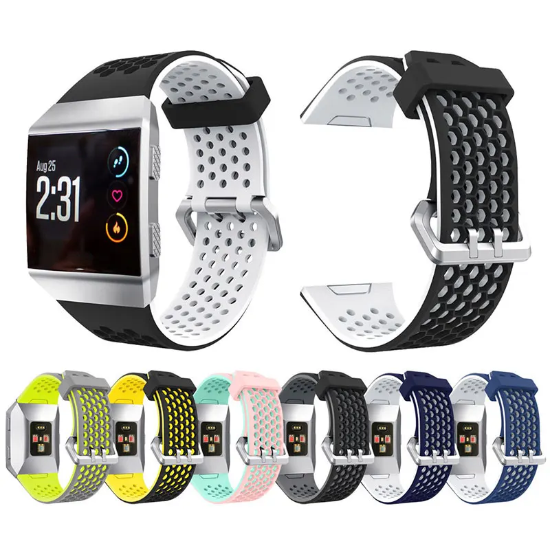

Lightweight Ventilate Silicone Sport Watch Bands Bracelet for Fitbit Ionic Smart Watch Adjustable Replacement Bangle Accessory