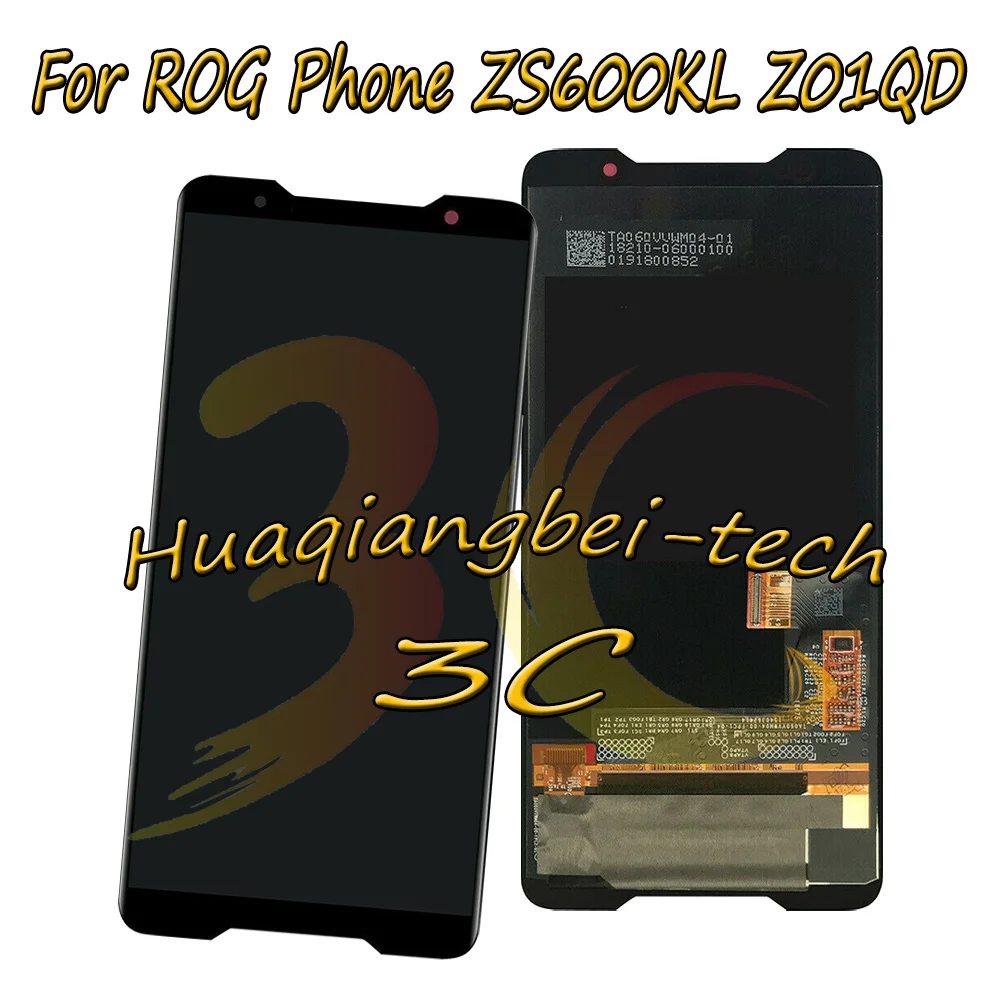

6.0'' New Black For Asus ROG Phone ZS600KL Z01QD Full LCD DIsplay + Touch Screen Digitizer Assembly 100% Tested
