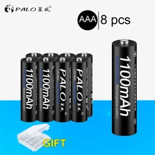 8pcs/lot Original AAA PALO battery rechargeable aaa 1100mAh 1.2V NI-MH AAA rechargeable battery 1.2V batteries batteries цена 8pcs/lot Original AAA PALO battery rechargeable aaa 1100mAh 1.2V NI-MH AAA rechargeable battery 1.2V batteries batteries цены онлайн