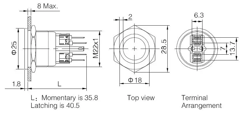 GQ22PF-11E SIZE