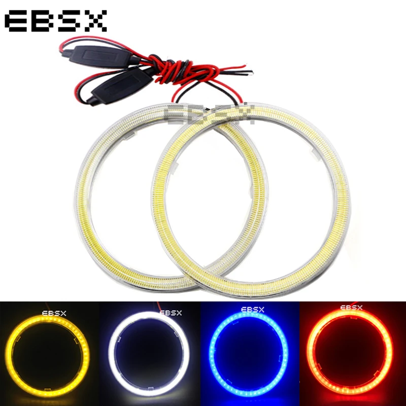 EBSX 4 шт. Cob 60 мм светодиодный белый синий свет 70 80 90 100 110 120 автомобильное гало