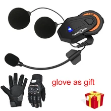 Freedconn T-MAX casco del motociclo di bluetooth headset citofono 6 riders gruppo citofono BT Interphone FM Radio Bluetooth 4.1