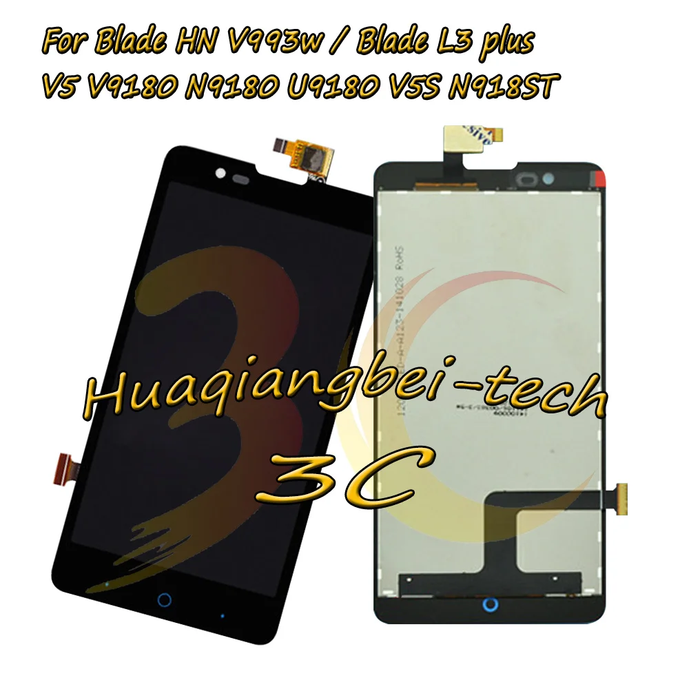 Pаспродажа Новый для zte Blade HN V993w Blade L3 plus V5 V9180 N9180 U9180 V5S N918ST Полный ЖК дисплей + кодирующий преобразователь сенсорного экрана в сборе