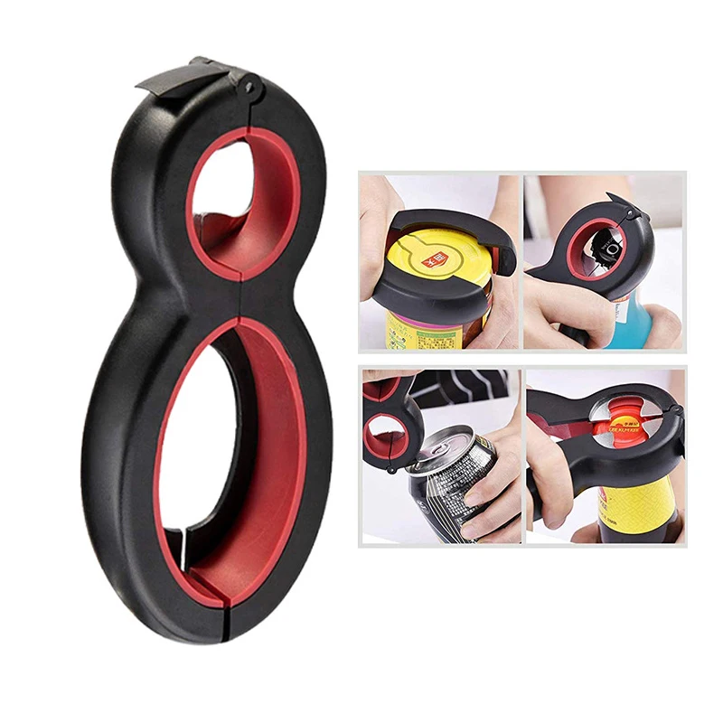 

New 6 in 1 Multi Function Twist Bottle Opener All in One Jar Gripper Can Wine Beer Lid Twist Off Jar Opener Claw