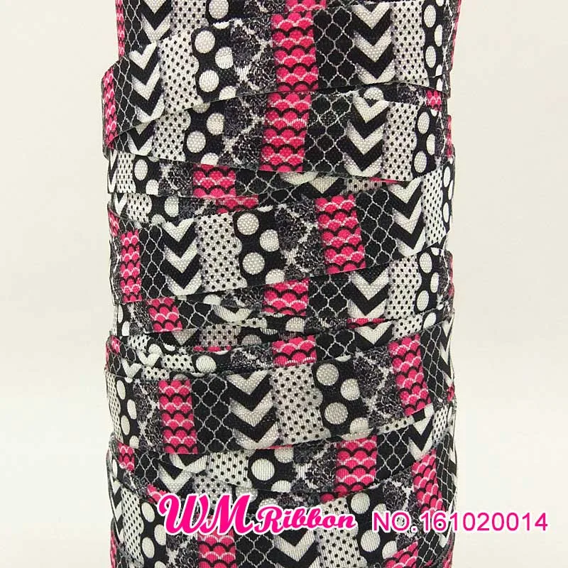 Q&ampN ribbon wholesale/OEM 5/8inch 16mm Bohemian style printed elastic folded over FOE for girl hair or tie | Дом и сад