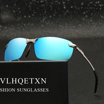 

Men Polarized Sunglasses Rimless Rectangle Driving Glasses Mirror Sport Mens Sun Glasses Small Square Polar Lentes De Sol Hombre