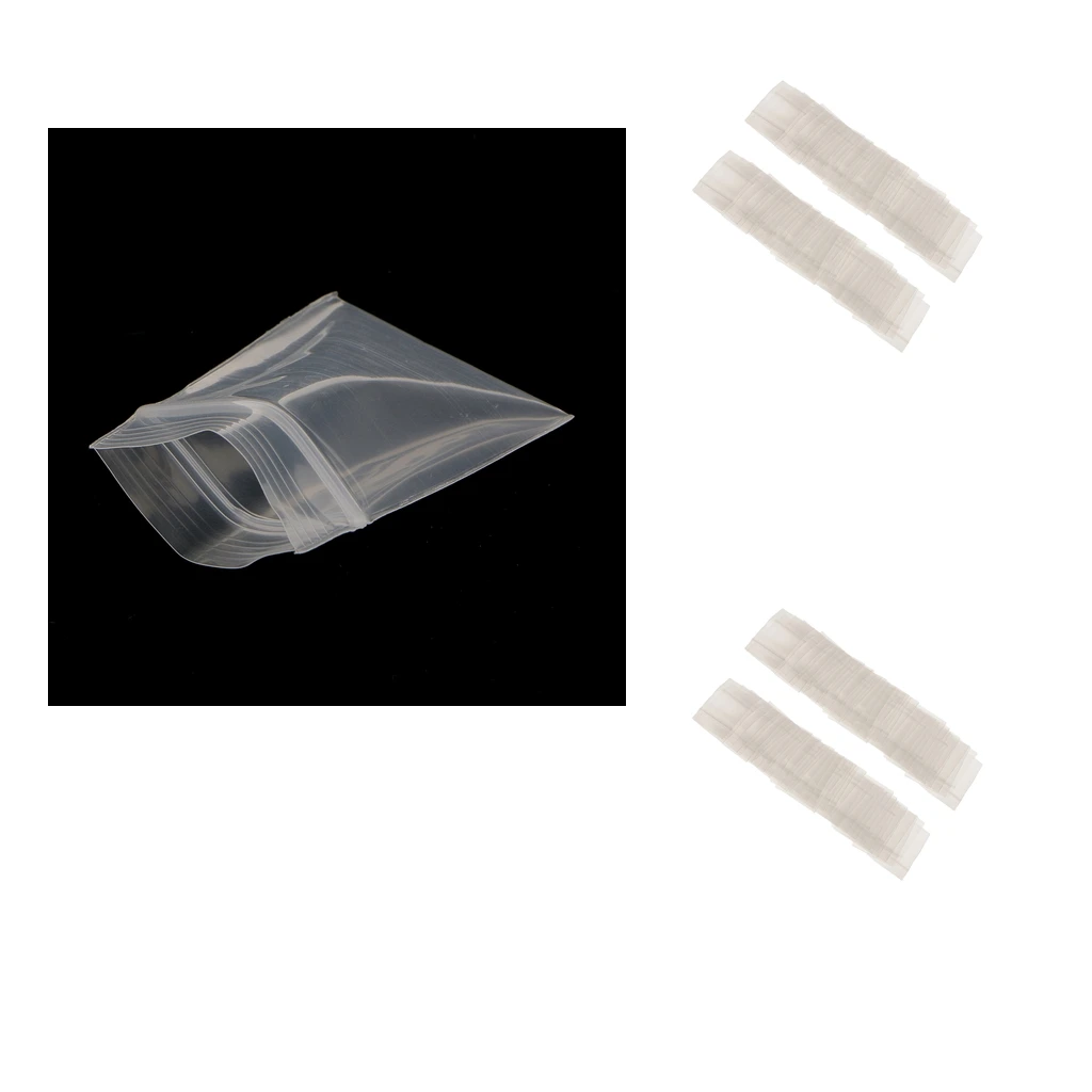 200pcs Mini Clear Zip Bag Poly Plastic Bag Recyclable Baggies for Coin Jewelry Sundries Storage Bag Travel Hiking Use - 2.4mil