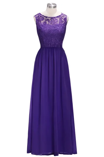 Длинные Дешевые коралловые фиолетовые платья подружек невесты до 50$ без рукавов шифон Кружева трапециевидной формы Vestido De Madrinha De Casamento Longo - Цвет: Purple