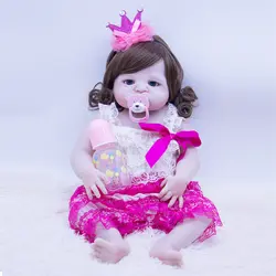 57 см силиконовый винил Reborn Alive Baby Doll Игрушки новорожденная принцесса малыш младенцы Bebe девочки reborn Bonecas для мальчика подарок на день