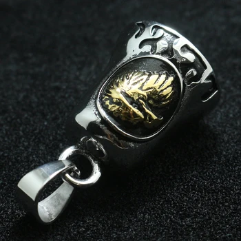 

316L Stainless Steel Cool Golden Biker Eagle Bell Newest Pendant