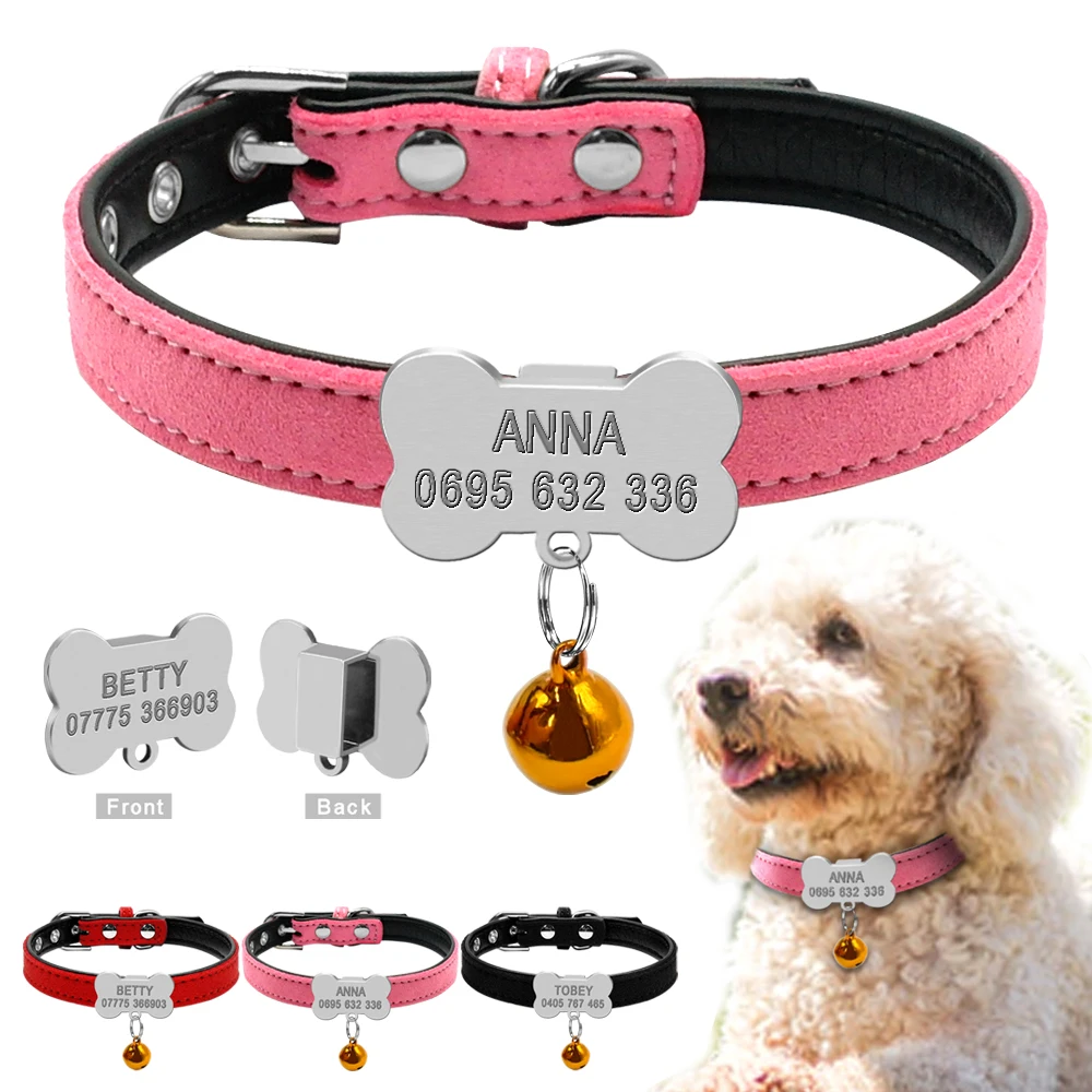  Dog Collar for Small Medium Large Dogs Pet Collars Girl Boy,  PU Stamping Leather Plaid Dogs Collar Adjustable Chihuahua Teacup Yorkie  Puppy Collar Cats (Medium (Neck 11-13in), Coffee) : Pet