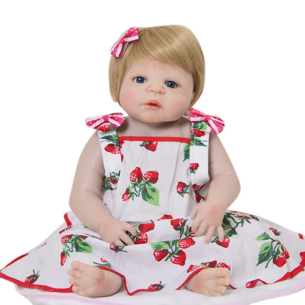 

23 Inch DIY Fashion Reborn Baby Dolls Full Body Silicone Vinyl Girl Toy Real Like Ethnic Princess Handmade Gifts Newborn Doll