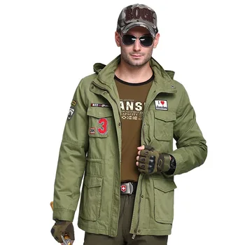 

New Men's Military Jacket Male Hoodies Cotton Plus Size Hooded Casual Trench Coat Men Women Overcoat 4XL AFJK6801