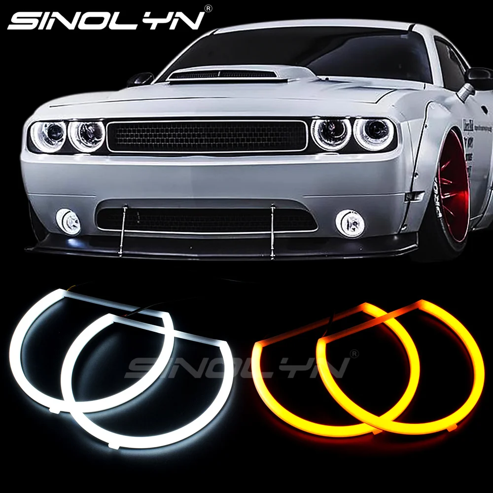 RGB LED Cotton Angel Demon Eye Halos For Dodge Challenger Headlight Fog